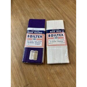 Bias Tape 2 Boiltex Cotton Single fold  & Hem Facing3 & 5 yds White  Purple New